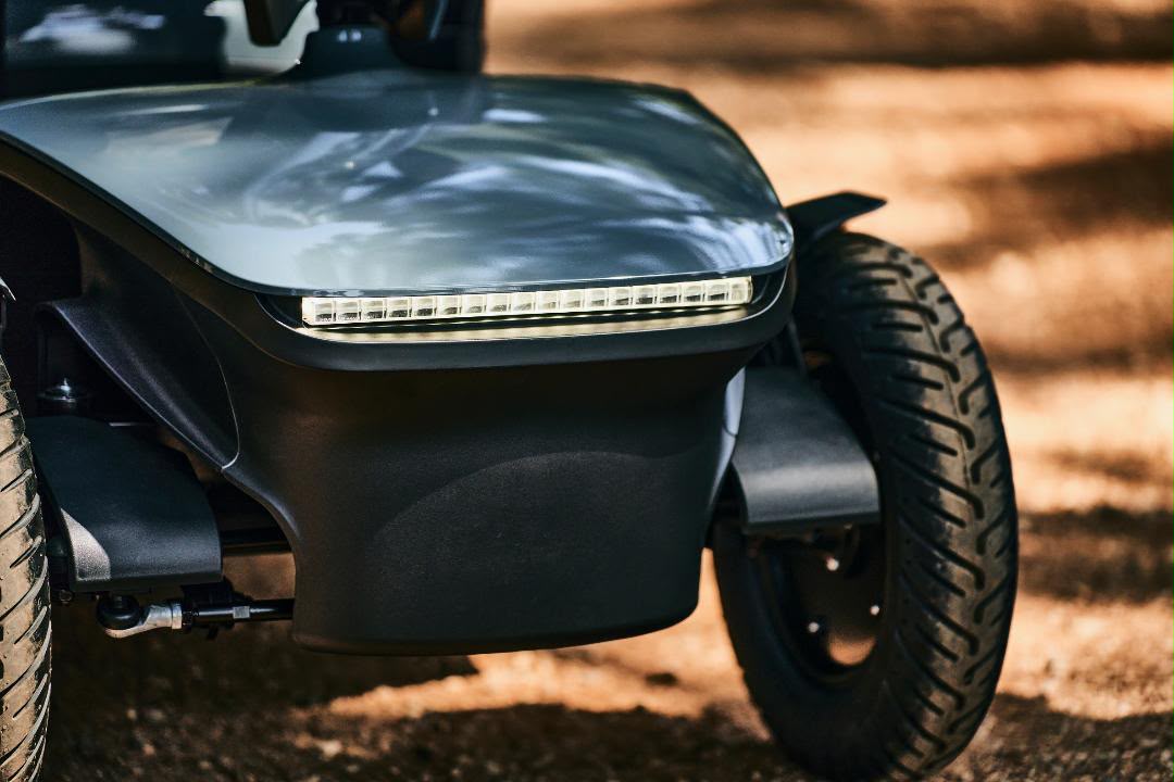 Close-up of Vermeiren scooter front LED lighting